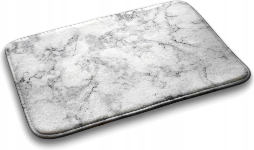 Puha fürdőszobai szőnyeg Fehér márvány 75x45 cm