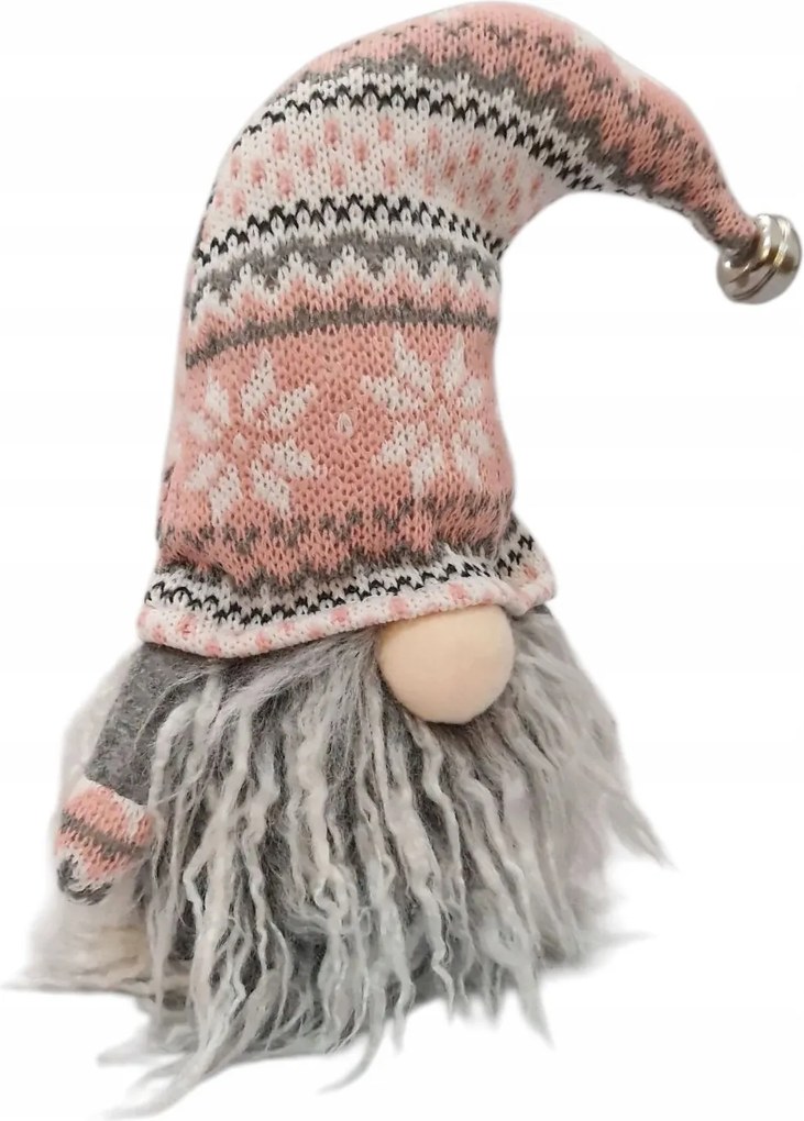 Karácsonyi manó Lalka 24cm Rózsaszín-szürke Karácsonyi dekoráció