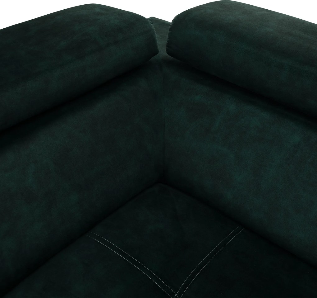 Ülőgarnitúra, smaragdzöld, balos, MALAGA BIG