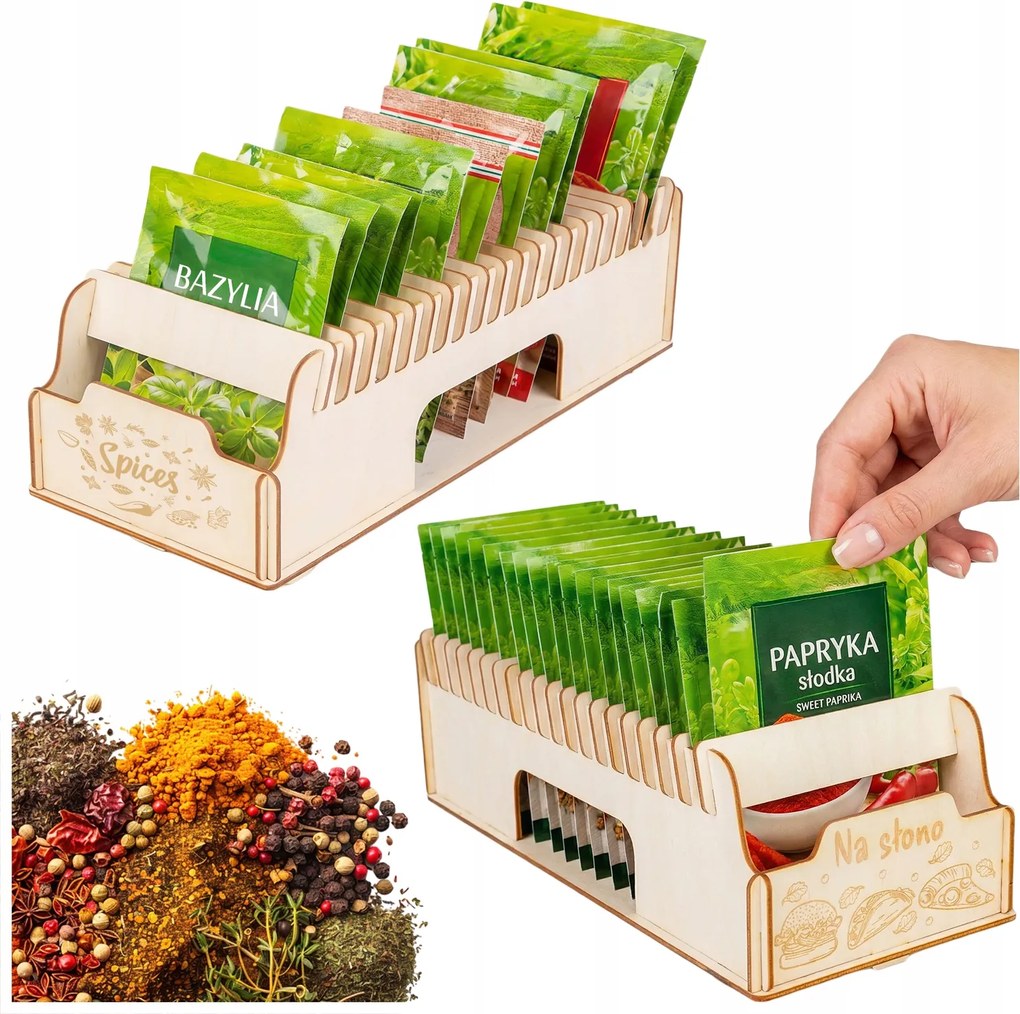 Fűszertartó konyhai fűszertartó fiókba Gravírozás ajándékba