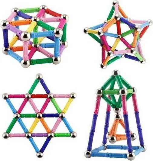 Zaparkorun Kreatív mágneses építőkockák - 157 darabos készlet