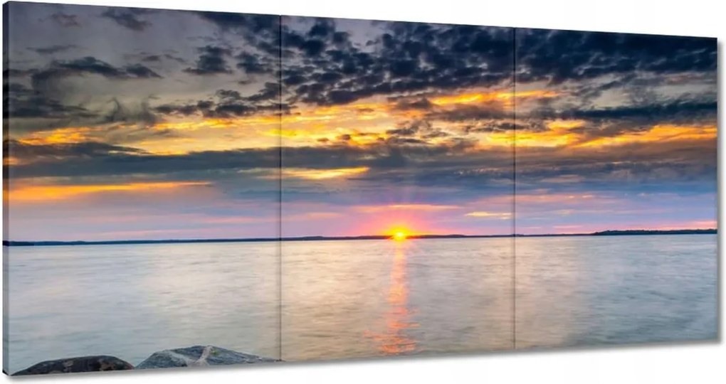 Vászonkép 180x90 Sziklák Tenger Naplemente