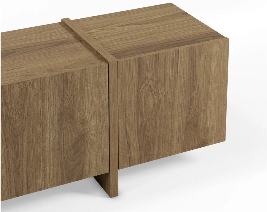 Natúr színű TV-állvány tölgyfa dekorral 180x55x35 cm Volia – Marckeric