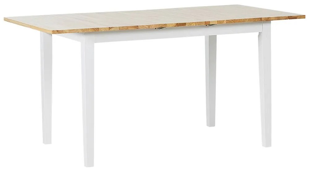 Természetes Fa És Fehér Bővíthető Étkezőasztal 120/150 x 80 cm HOUSTON Beliani