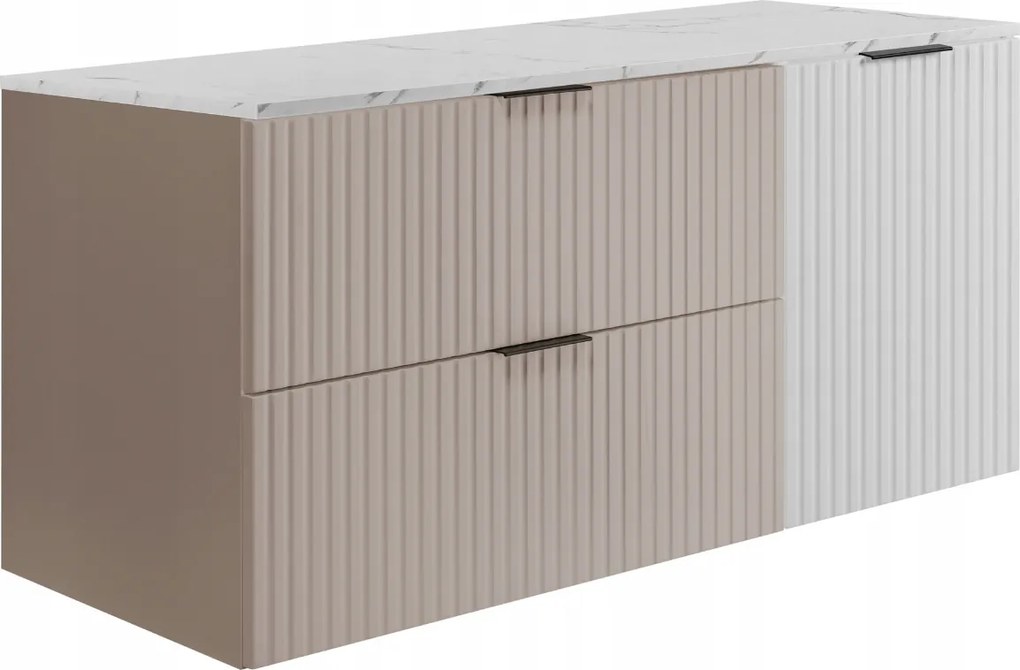 Fürdőszoba szekrény mosdó alá akasztós kasmír 100 Ryfle Mdf asztallap márvány