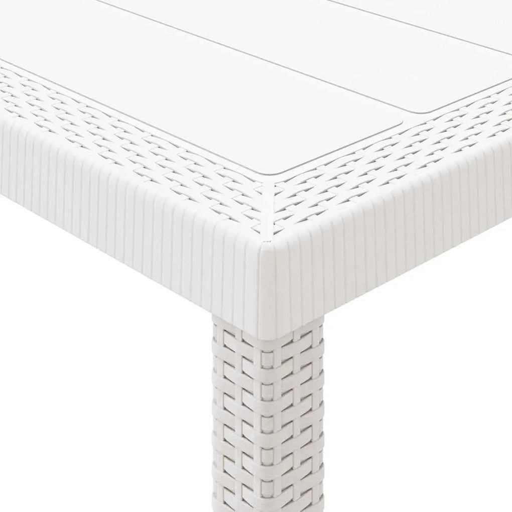 Kert étkező szett 13 pcs Fehér Poli rattan