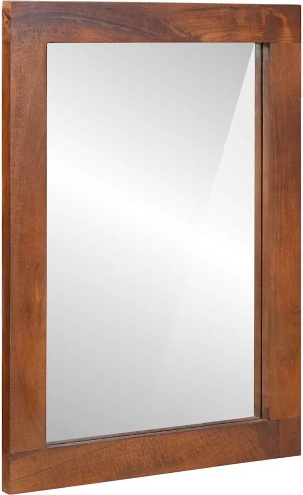 vidaXL Tükör Barna és Ezüst 50 x 2,5 x 70 cm Tömör Mangófa és Üveg