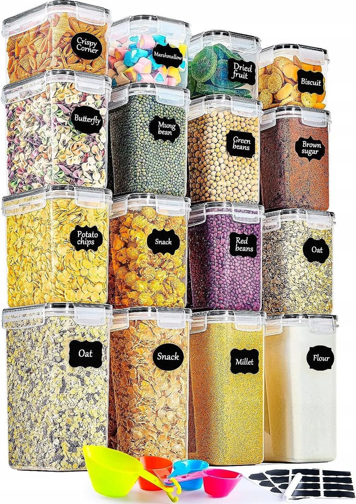 16db Légmentesen Záródó Élelmiszer Tartályok Műanyag Légmentesen Záródó Dobozok