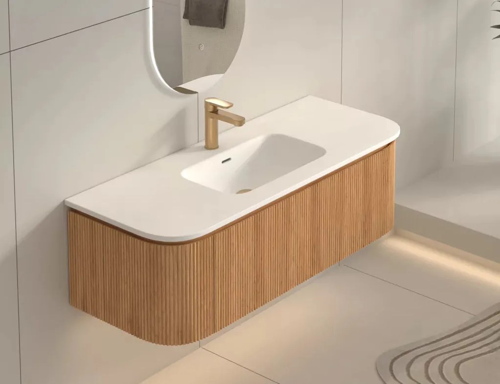 AREZZO design SIERRA 120 cm-es Fürdőszoba alsószekrény 1 fiók, 2 ajtó, tölgy