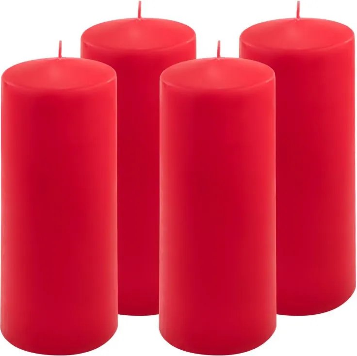 Gyertya készlet 20 cm Ø 7,5 cm 4 db piros