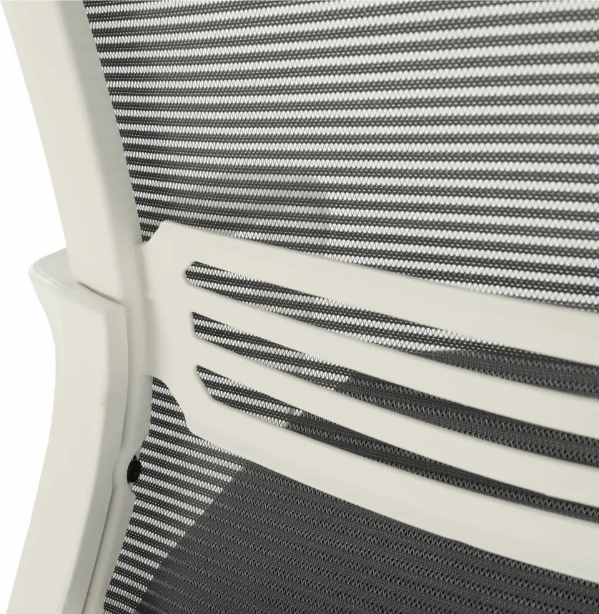 Irodai szék, hálószövet szürke/szövet fekete/műanyag fehér, APOLO 2 NEW