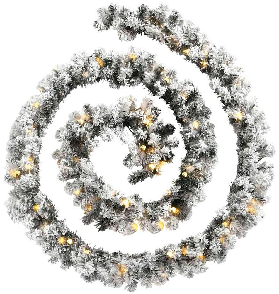 zöld karácsonyi girland LED fényekkel 5 m PVC