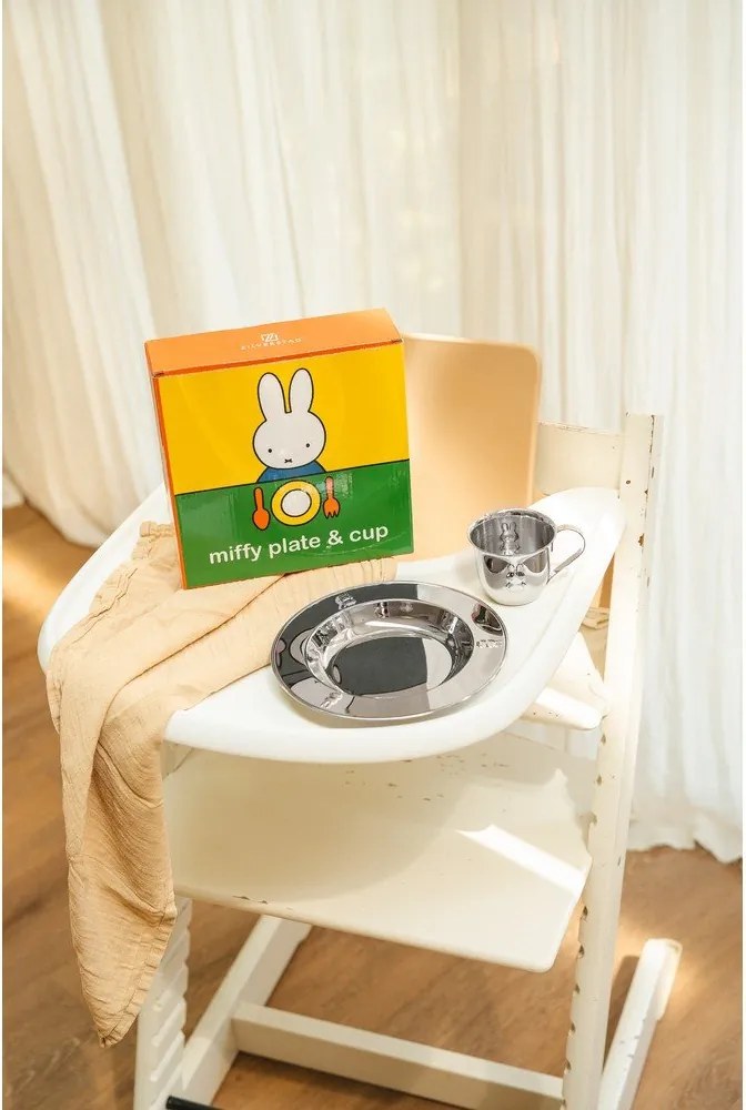 Rozsdamentes acél gyerek étkészlet 2 db-os Miffy – Zilverstad