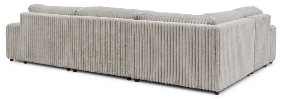 Világosszürke kordbársony sarokkanapé (bal oldali-U alakú) Justin – Ropez