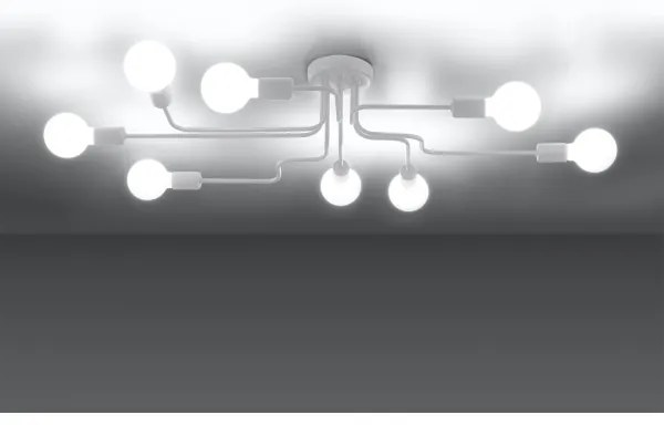 Sollux SL.1444 - Felületre szerelhető csillár VECTOR 8xE27/15W/230V fehér
