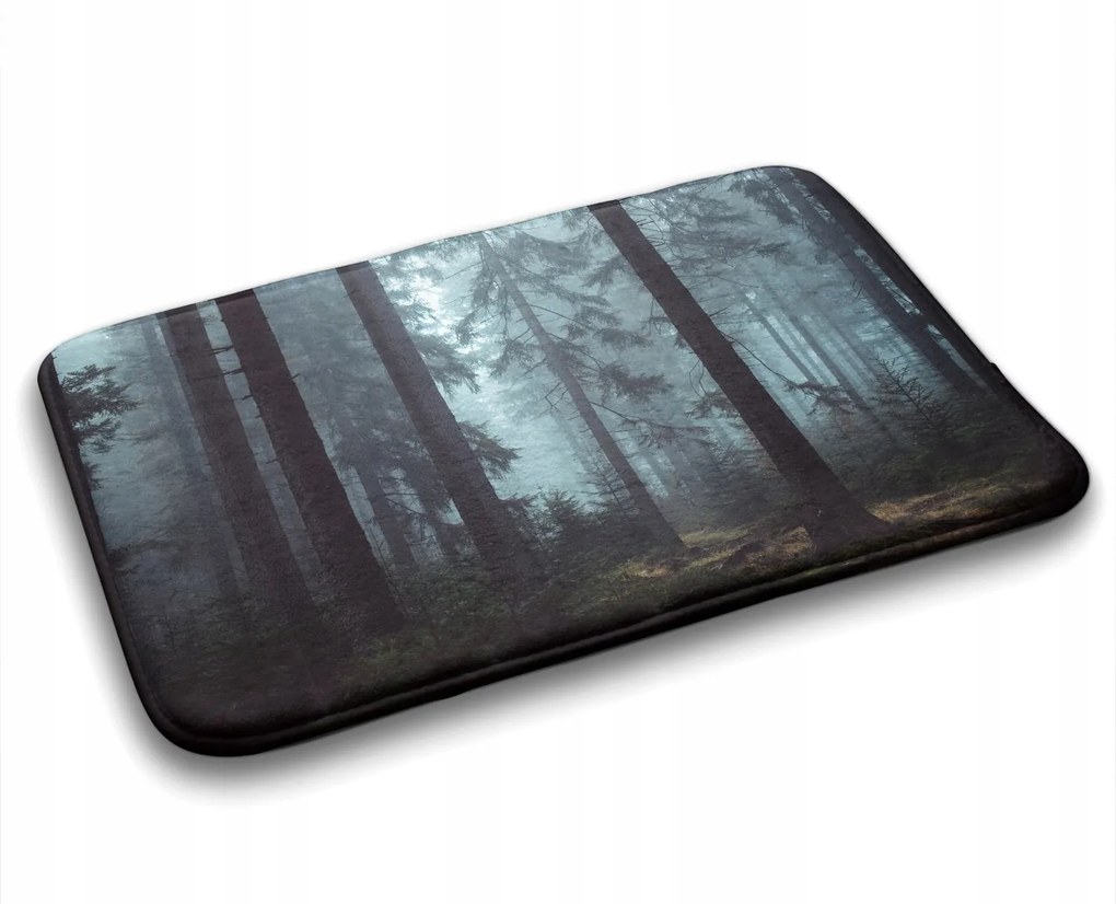 Divatos nedvszívó fürdőszobaszőnyeg Erdő Köd 75x45 cm