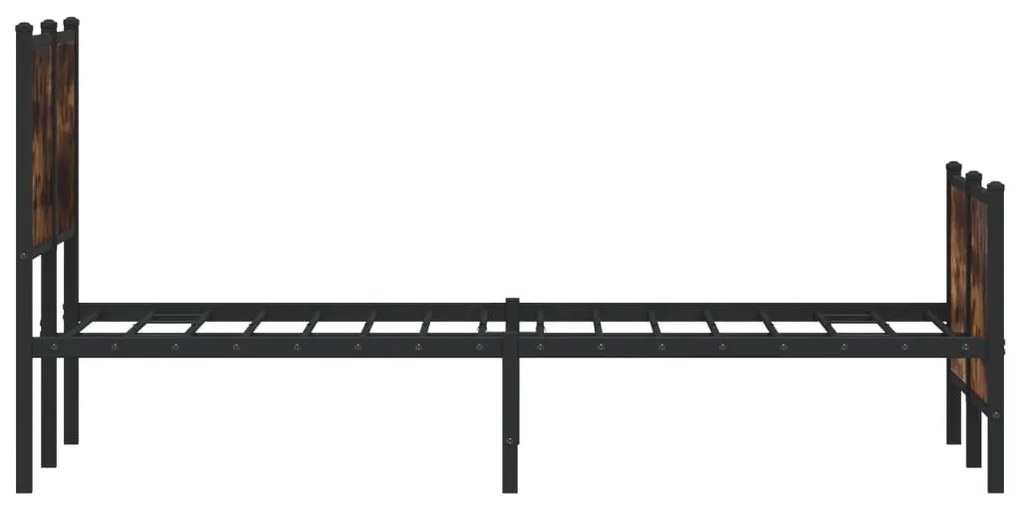 füstös tölgy színű fém ágykeret matrac nélkül 160 x 200 cm
