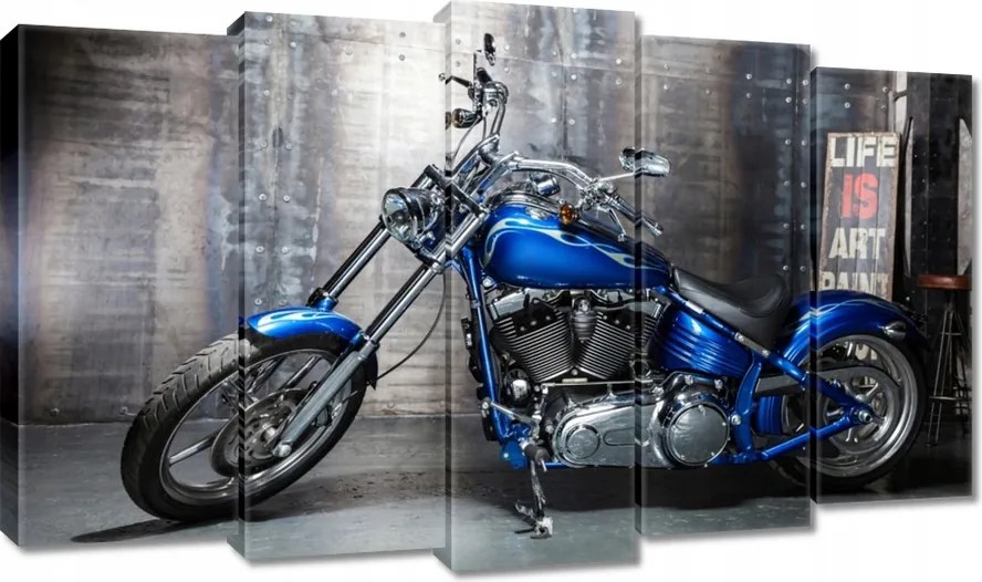 Vászonkép 100x60 Kék chopper