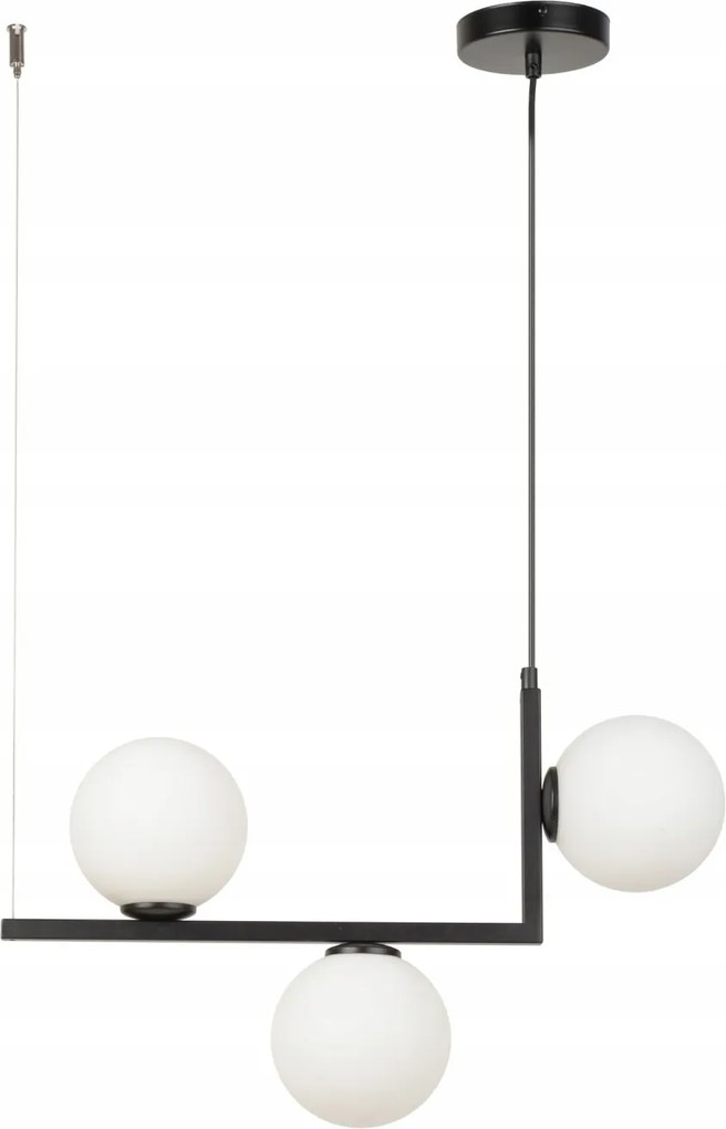 Függő lámpa Andy 3 Tejgolyók 3xG9 Fekete Sigma Lighting 33609