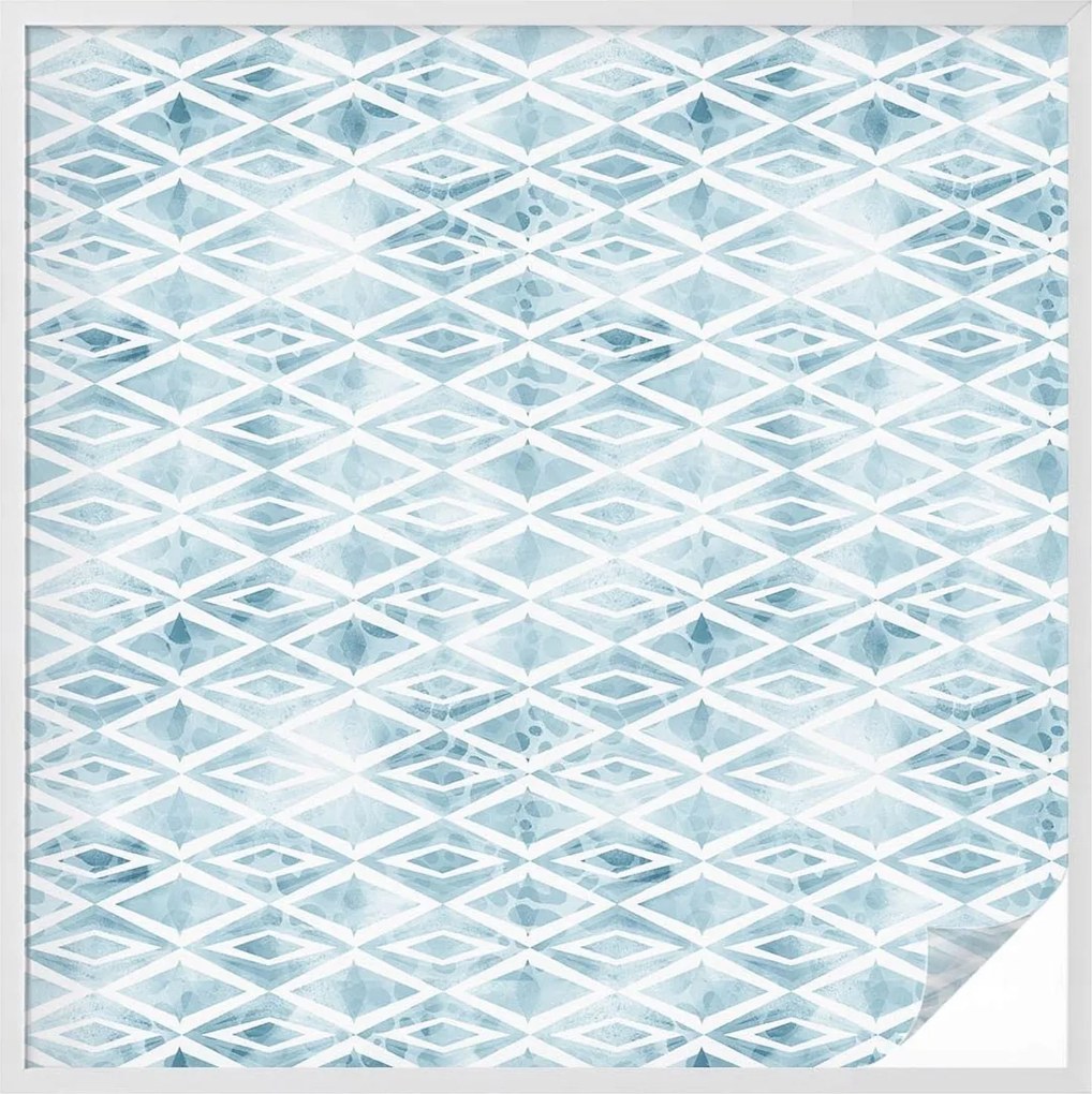 Öntapadós szélvédő furnér Adatvédelem Kék rombuszok 100x100