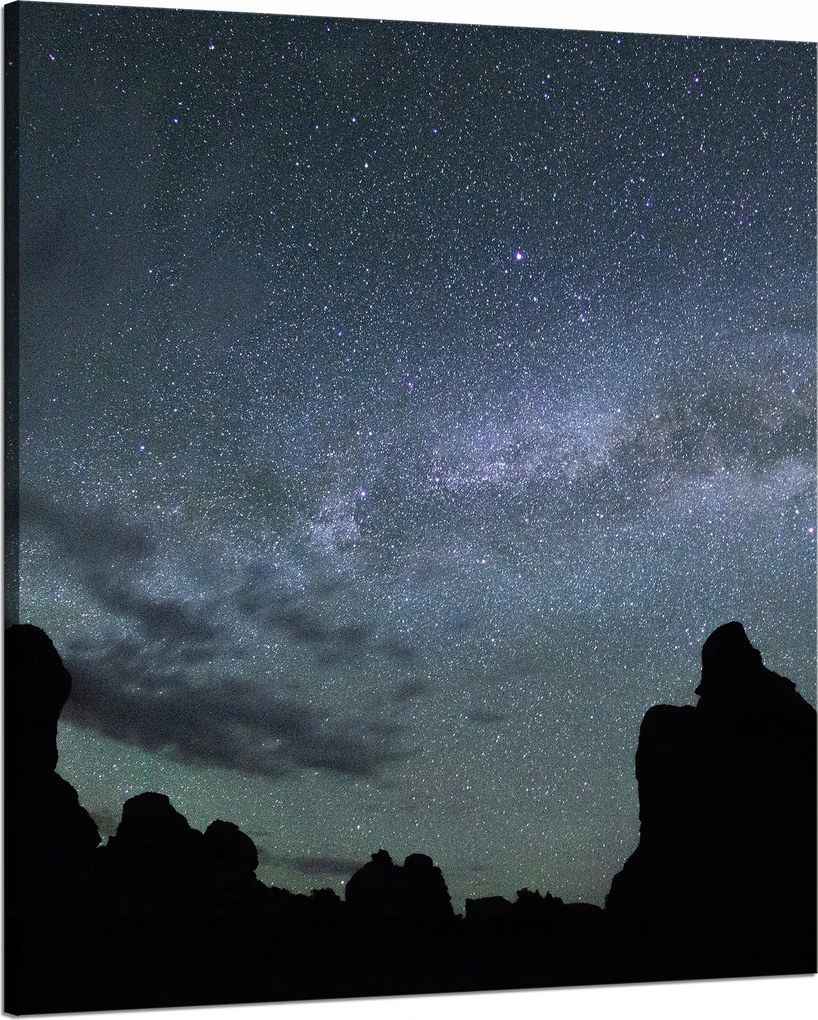 Vászonkép Természet Kozmosz Hegyek Sötétség Éjszaka Csillagászat 80x100