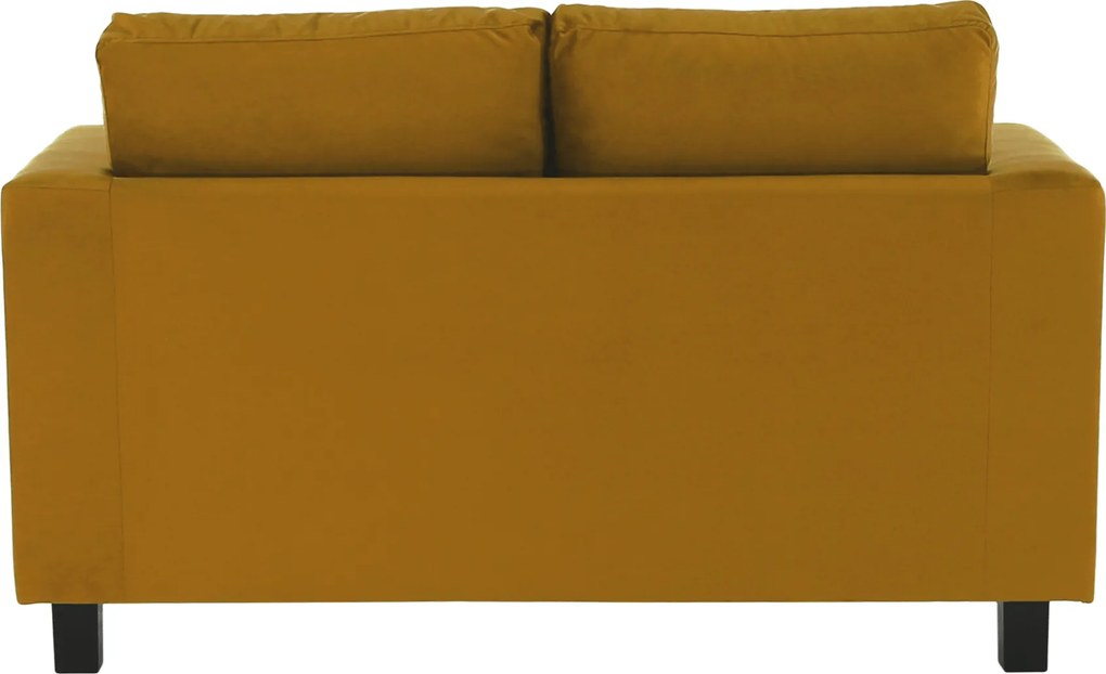 Teljesen kárpitozott heverő, mustár színű szövet, LUANA