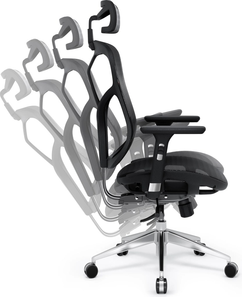 Ergonomikus hálós irodai szék fekete: Diablo V-Basic