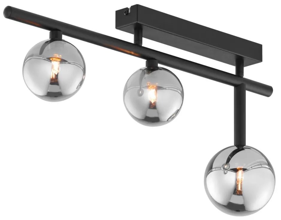 Jupiter 1907 - NEPTUN felületre szerelhető csillár 3xG9/14W/230V fekete/füstszürke