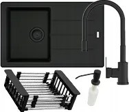 Mosogatótálca Franke Basis Bfg 611-78 Szett Fekete Csappal, Csepegtetővel És Adagolóval