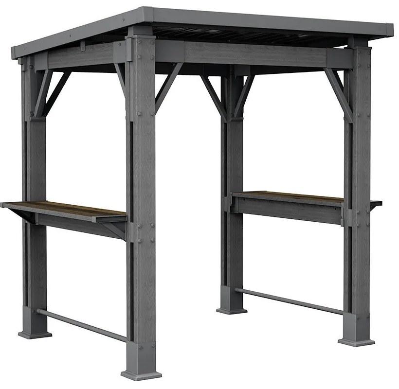 Kerti grill pavilon, pulttal, tetővel