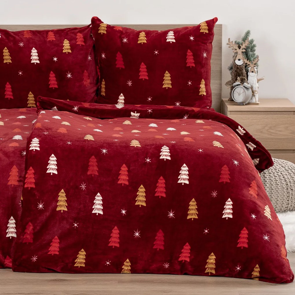 4Home Crimson Woods mikroflanel ágynemű, 140 x 200 cm, 70 x 90 cm