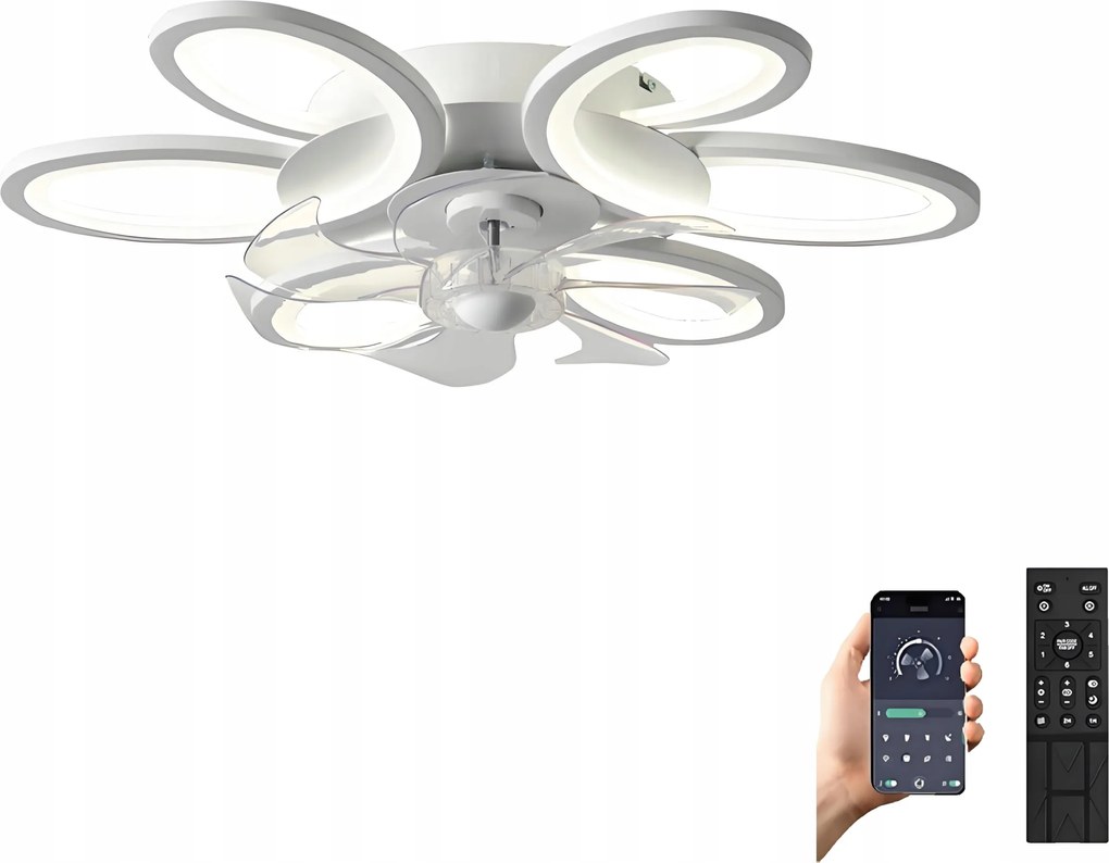 Mennyezeti Ventilátor Lámpa Világítás Plafon Led Csillár Távirányító App