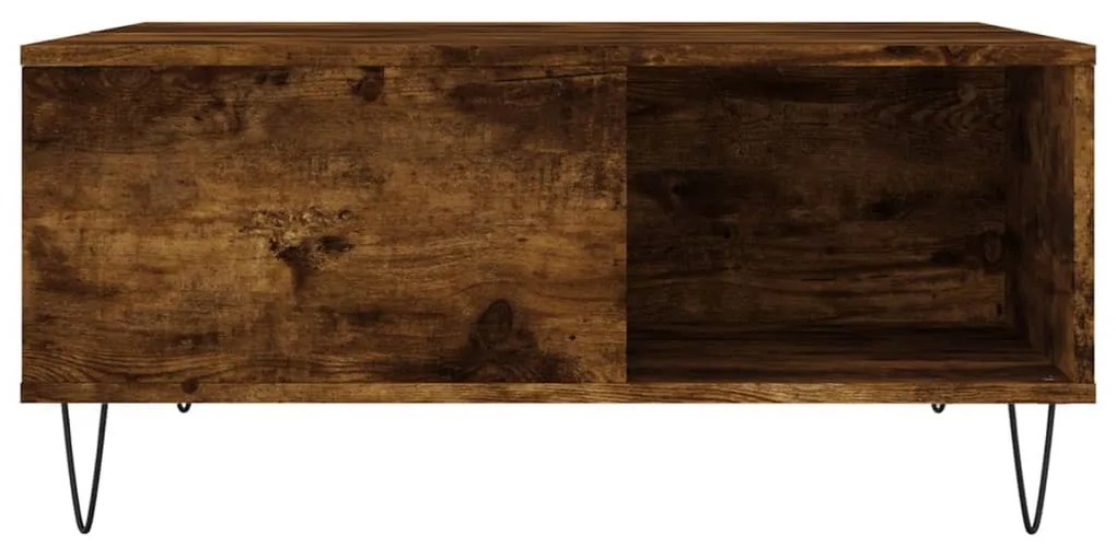 Füstös tölgy színű fatermék dohányzóasztal 80x80x36,5 cm