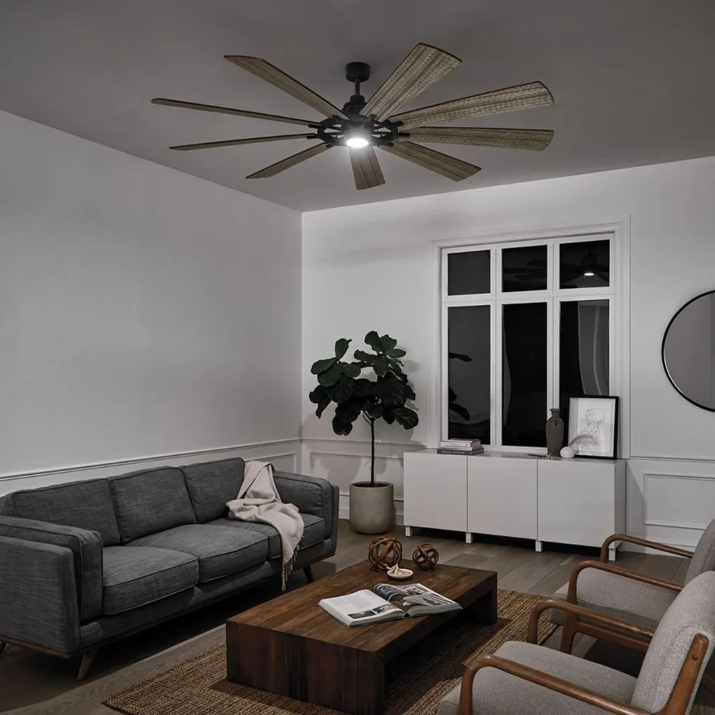 KICHLER KLF-GENTRY-85-WZ GENTRY Ventilátoros lámpa Sötét Dió, Könnyű Dió, Cink LED IP44