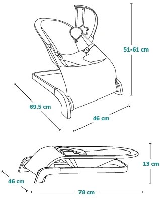 Lionelo - Bézs LILAC gyerek hintaszék