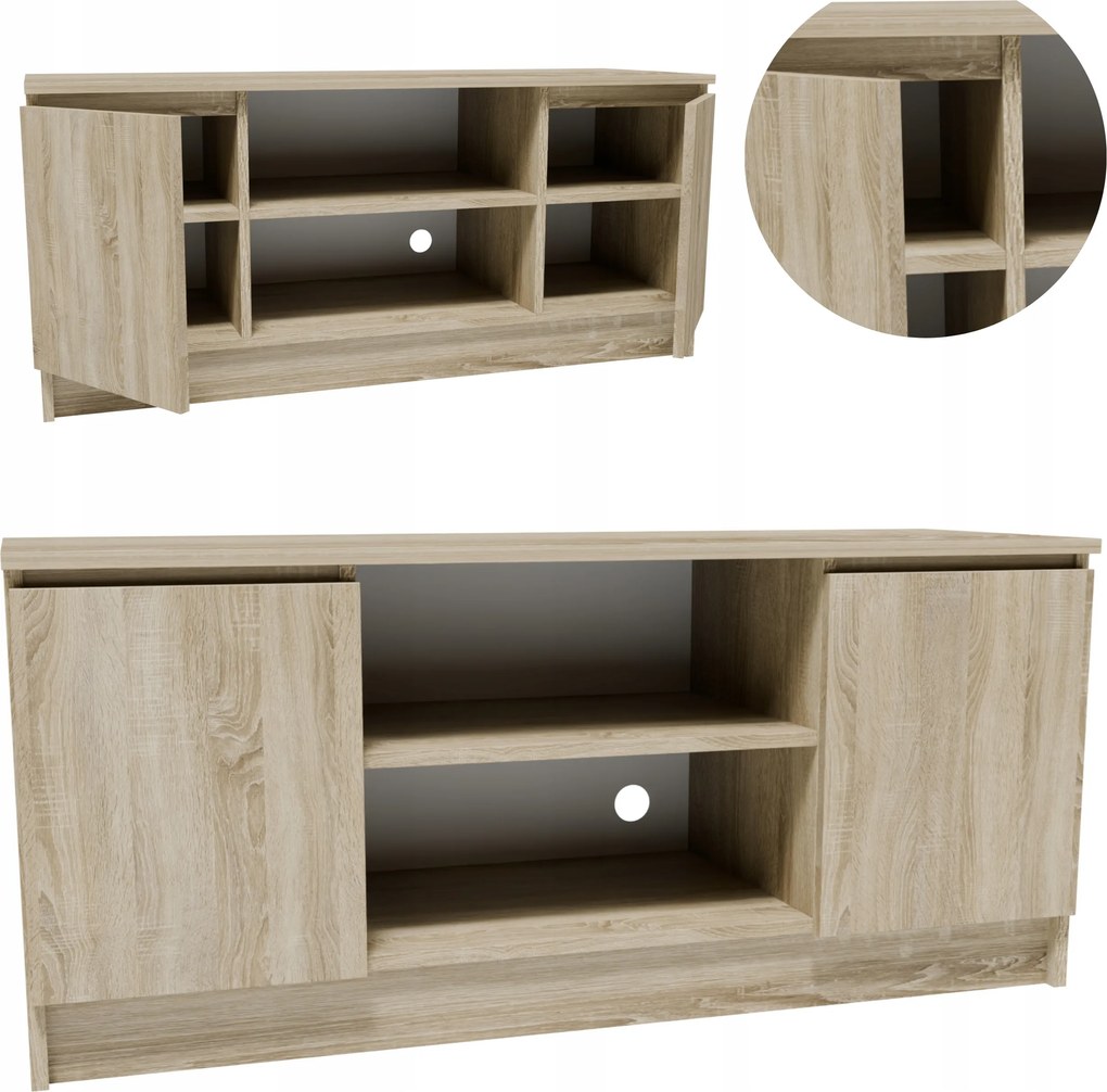 Rtv szekrény 2D1P120SON sonoma 120cm kis asztal Tv szekrény könyvespolc