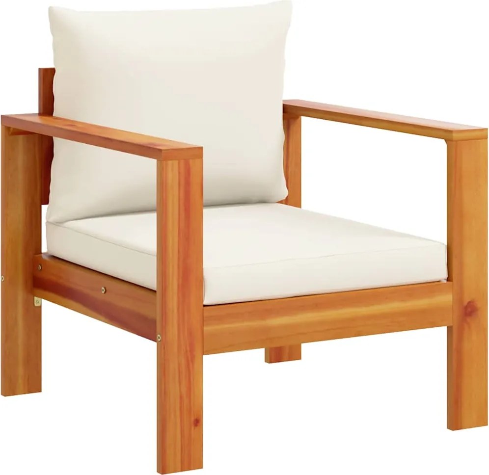 vidaXL tömör akácfa kerti szék párnákkal