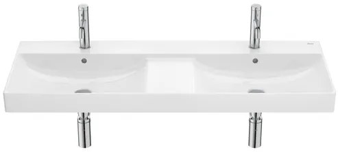 Roca Ona dupla mosdó 120x46 cm fehér színben fényes felülettel középső nyílással A32768B000