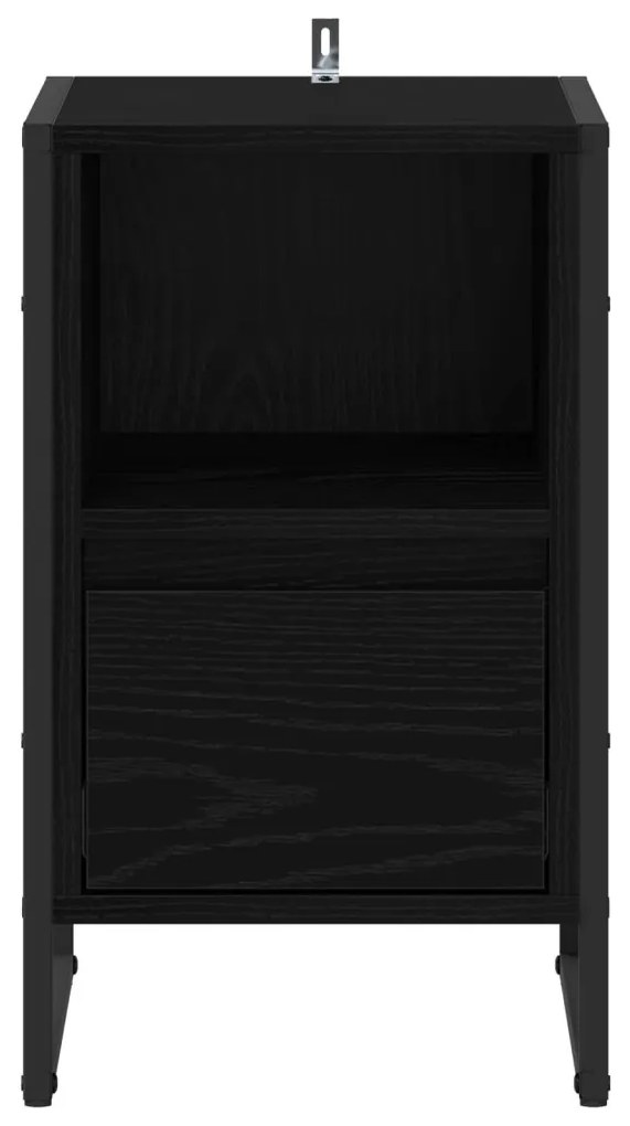 Éjjeli asztal fiókkal Fekete tölgy 39,5 x 30 x 50 cm Faanyag