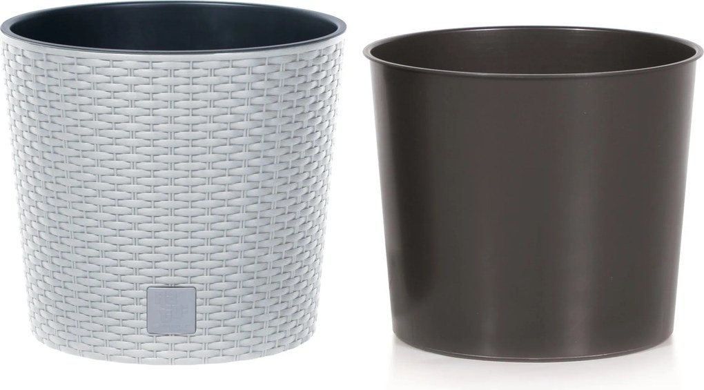 Virágtartó betét Rattan 25 x h23cm Fedő Virágtartó