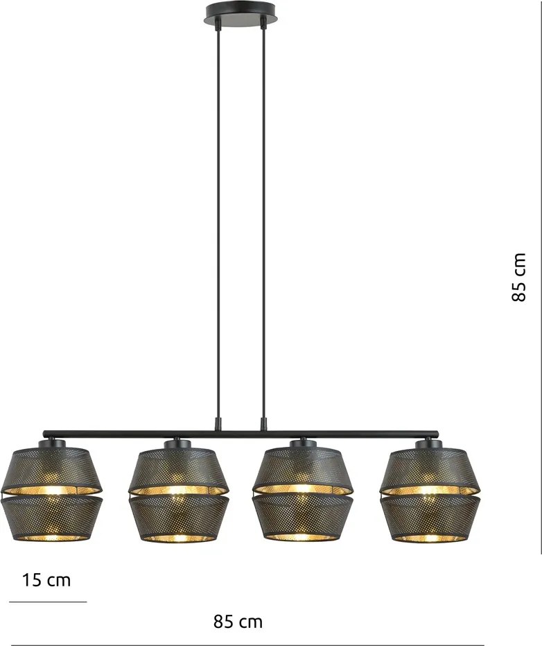 Emibig modern függeszték malia fekete arany emi1185/4