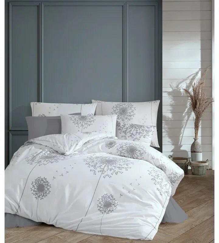 BedTex Pamut ágynemét Pampeliška szürke, 220 x 200cm, 2 db 70 x 90 cm