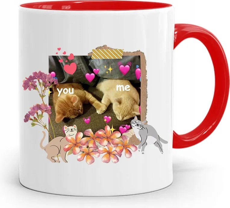 Piros Bögre Lányoknak You&amp;me nyomott mintával