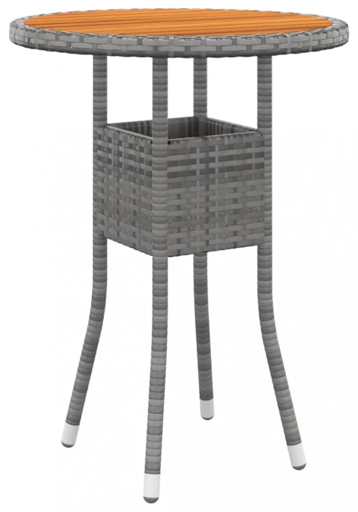 vidaXL 3 részes szürke polyrattan kerti étkezőgarnitúra