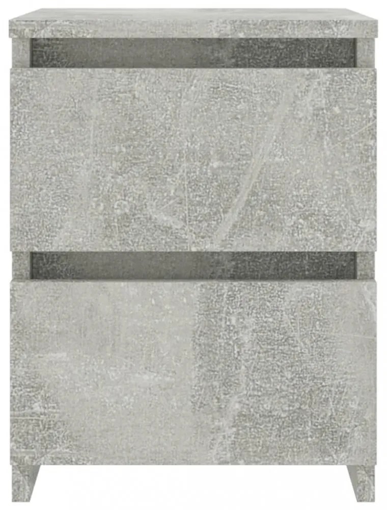 2 db betonszürke szerelt fa éjjeliszekrény 30 x 30 x 40 cm
