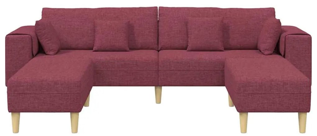 Szövet kanapé párnával 3 pcs Bordó 208 cm szövet