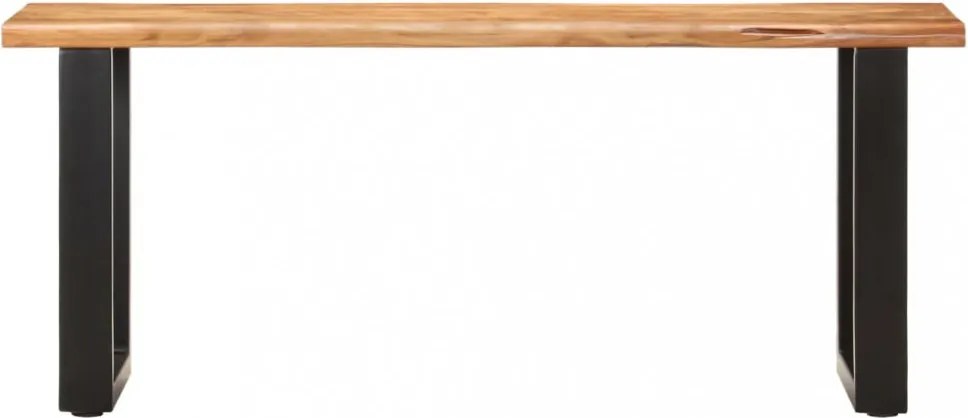 tömör akácfa és acél természetes szélű pad 110 cm