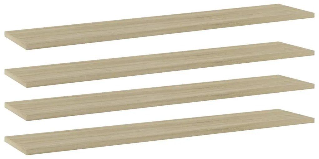 4 db sonoma-tölgy színű forgácslap könyvespolc 100x20x1,5 cm