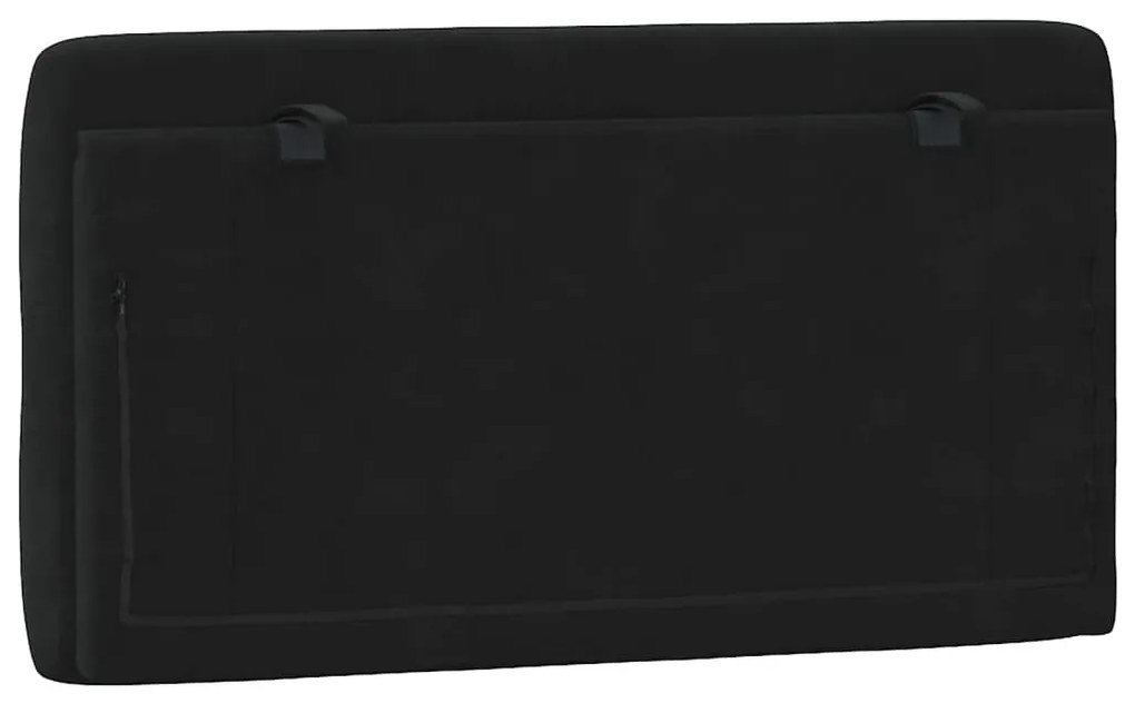 fekete bársony fejtámla párna 100 cm