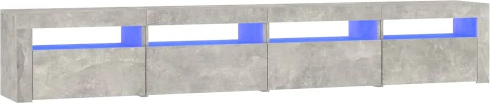 vidaXL betonszürke TV-szekrény LED-lámpákkal 240x35x40 cm